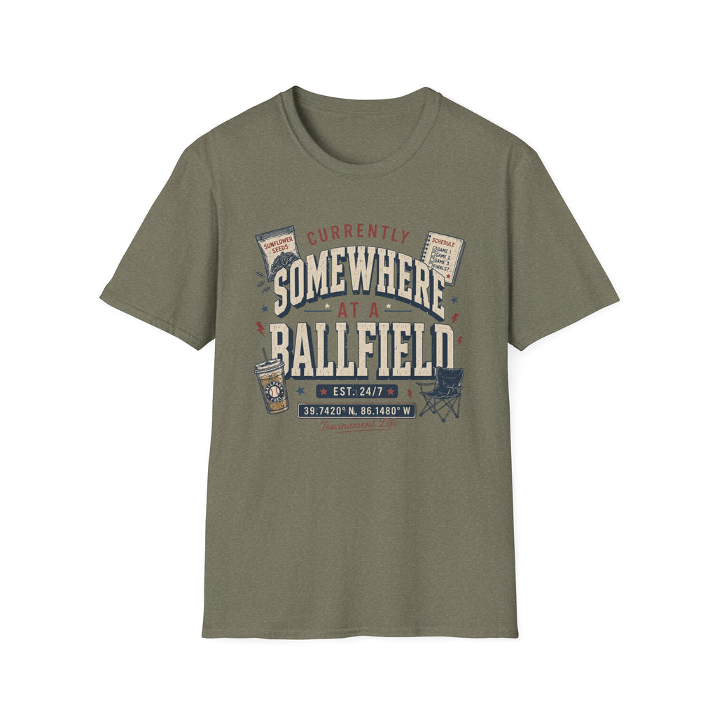 Somewhere at a ballpark shirt