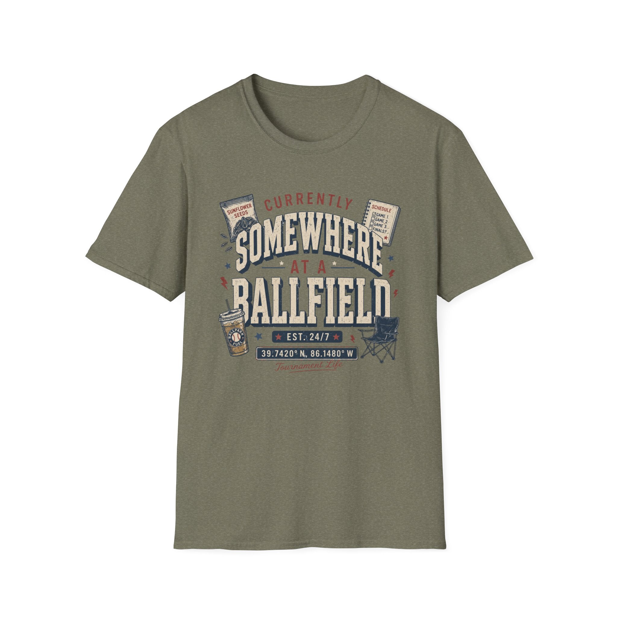 Somewhere at a ballpark shirt